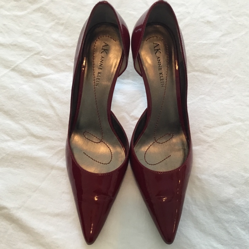 Anne Klein Red Patent Leather Christa Heels 6.5